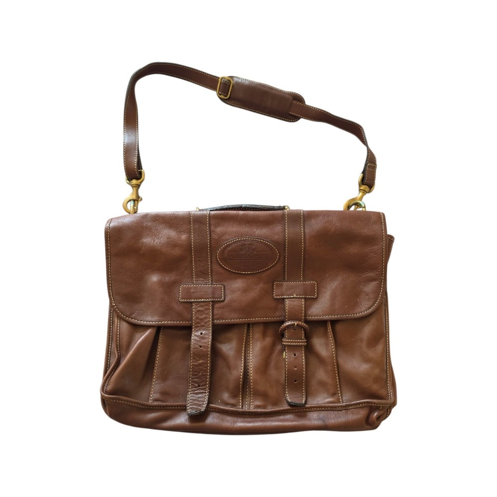 Willis & Geiger VTG Heritage Preppy Officecore Brown Leather Pockets Briefcase